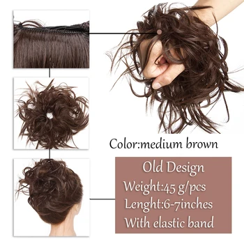 S-noilite Rodet Scrunchie chignon hair bun Lige elastik updo paryk syntetisk hår frisure hår forlængelse for kvinder