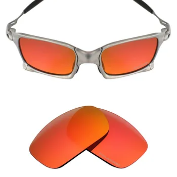 Mryok+ POLARISERET Modstå Havvand Udskiftning Linser for Oakley X Squared X-Metal Solbriller Ild Rød