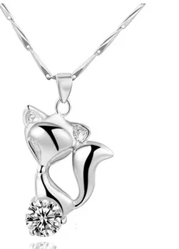 Mode smykker zircon fox halskæde Søde dyr halskæde Julegave Længde kæde 45cm Valentine ' s gave