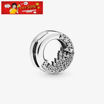 925 Sterling Sølv Perle Reflexion Glitrende Istapper Klip Charme Passer Oprindelige Pandora Armbånd DIY Kvinder Mode Smykker