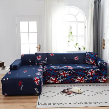 Flag Udskriver Stretch Elastiske Sofa Dække Aftagelig Fuldt Pakket Slipcover sofabetræk til stuen L-formet Sofa Sofa