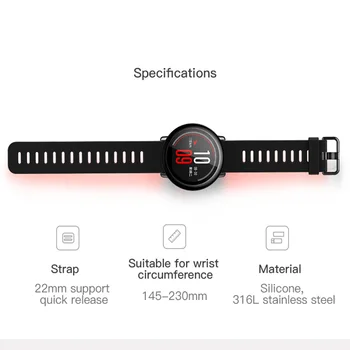 For amazfit acessorios Sport Silikone Håndledsrem til Xiaomi Amazfit TEMPO, Smart Ur Udskiftning Band Smartwatch