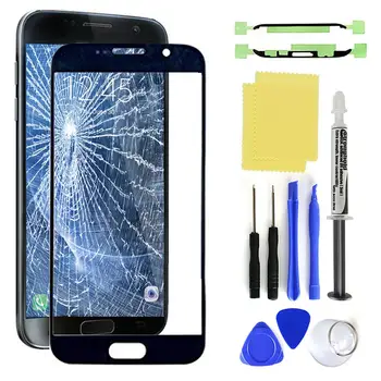 For Samsung Galaxy S7 G930 Udskiftning af Skærm, Front Glas linse Repair Kit Black + UV-Lim