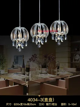 Moderne minimalistisk krystal lampe soveværelse lampe restaurant lampe lysekroner tre bar belysning midtergangen lamper