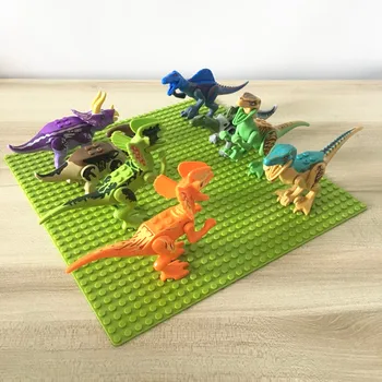 8 Dinosaurer Blokke 32*32 Prikker Base Plade Børn Pædagogisk Legetøj Juguetes Gave Jurassic Park World Dinosaur Dino for Drenge Børn