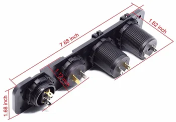 Dual 2.1 A&2.1 ET USB-Stik Oplader LED 12V strømudtag ON-OFF vippekontakt Panel til Bil, Båd Marine RV Lastbil