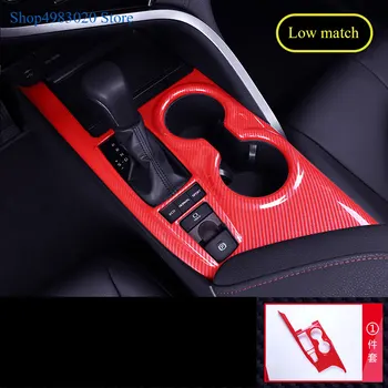 For Toyota Camry XV70 2017 2018 Center Konsol Gear Shift Max Panel Dækker Trim Interiør Styling Tilbehør ABS krom rød