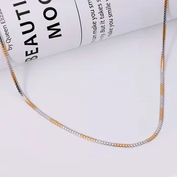 MxGxFam ( 45 cm * 3 mm ) 18 inches Mix Guld Farve Slange Halskæder til Mænd, Kvinder Mode Smykker