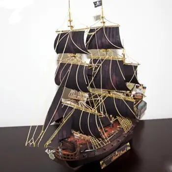 Pirat Skib Form Black Pearl Papir Materiale Model Udsøgte Håndlavet Gave DIY Model Blokke Legetøj Kids Fødselsdag Gaver