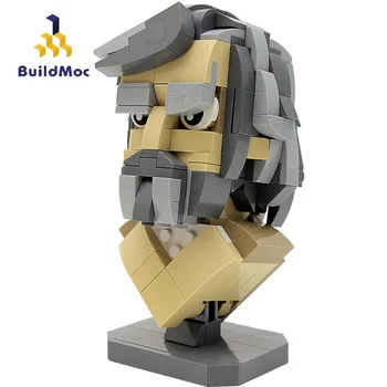 Buildmoc Film Super Heroes Bust Tal Moc Skaberen Ideer Gamle Mand Statue Model Mursten Byggesten Pædagogiske Børn Toy Gave