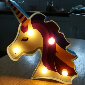 Unicorn fest dekoration 3D unicorn Flamingo Alpaca LED-lys til hjemmet indretning soveværelse LED lys kids fødselsdag, baby shower lys