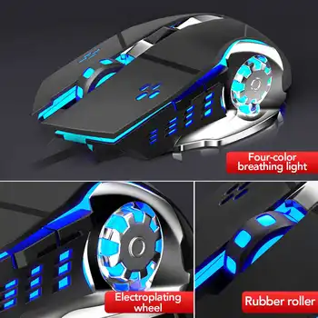 Regnbue Lys Gaming Mekanisk Tastatur Spil Anti-ghosting VR Knop Skifte Baggrundsbelyst ledningsforbundne Tastaturer Mus Gamer Mus Sort Hvid