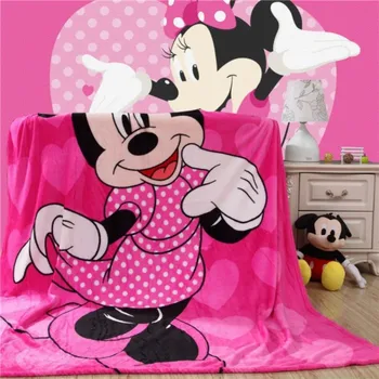 Disney Tegnefilm Mickey Mouse Let Tynd Blød Flannel Hyggelig Varm Smide Tæppe til Børn, Voksne 150x200cm Bedsheet Dronning