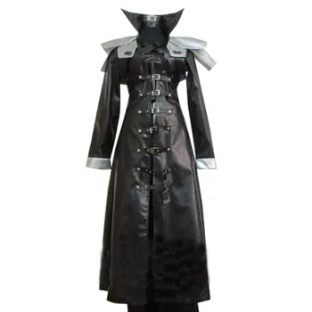 2018 Final Fantasy VII FF7 Sephiroth Cosplay Kostume PU Læder Outfit + Pauldrons Halloween Voksen Kostumer til Kvinder Brugerdefinerede Nogen
