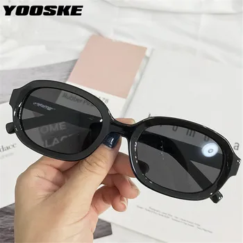 YOOSKE Kvinder Tendens Solbriller Luksus konkave form Ovale solbriller Mænd Brand Design Vintage Sort Gul Briller UV400