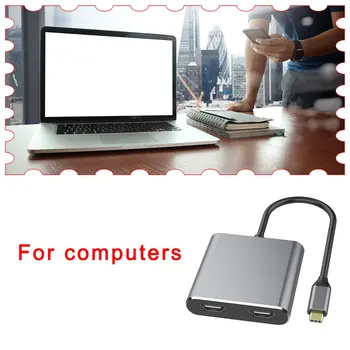 HDMI-kompatible Type C Adapter 4K C Til Dobbelt HDMI-kompatibelt USB 3.0 Kabel-Opladning Port Konverter Til MacBook