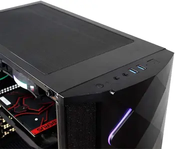 Yeian box PC-Spil Abyss 2500 sort, ATX, hærdet glas, Inkl. 3 ARGB fans, 2 USB 3.0 porte, LED strip YGH 49701