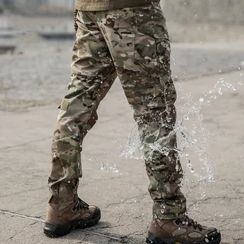 Mænd ' s Camouflage Overalls, Bukser, Army Fans Udendørs Træning Klatring Vandtæt Vejrandigt Multi-lomme Taktisk Militær Bukser