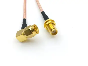 100PCS SMA mandlige ret vinkel i forhold til SMA kvindelige RF Coax Pigtail Kabel RG316 Stik