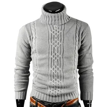 Vinter Varm Turtleneck Sweater Mænd Vintage Tricot Trække Homme Casual Pullovere Mandlige Outwear Slank Strikket Solid Jumper