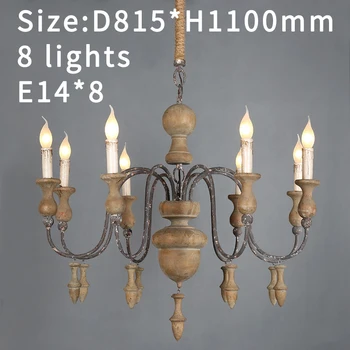 Retro Træ lysekroner rustikke belysning retro hængende køkken lamper til spisestue, soveværelse italienske hjem kunst, indretning glans CE-ROHS