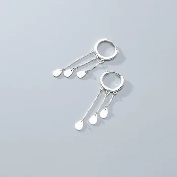 925 Sterling Sølv og Sort Oval Perle Lang Drop Øreringe til Kvinder Mode Smykker eh1057