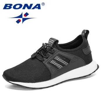 BONA 2020 Nye Designere Casual Sko Mænd Tenis Lys Sko Man Sneakers Beathable Walking Fodtøj Komfortable Hombre Zapatillas